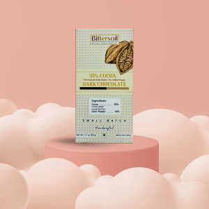 Bittersoil 55% Dark Chocolate - The Gateway premium dark chocolate bar with natural date sweetening