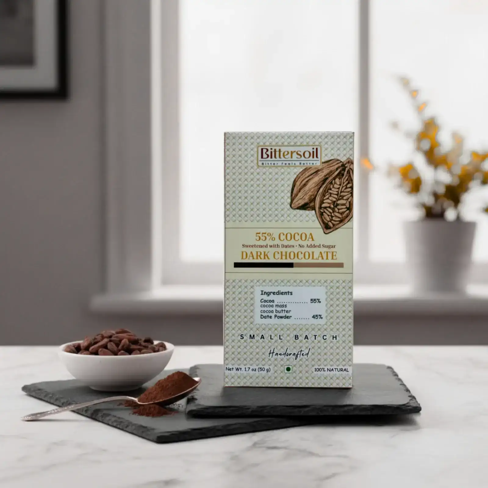 55% Dark Chocolate (Date Sweetened) - Bittersoil